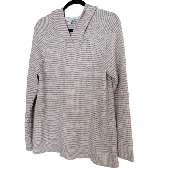 J. Jill beachy coastal lilac and cream knit hoodie sweater Small - Picture 3 of 13